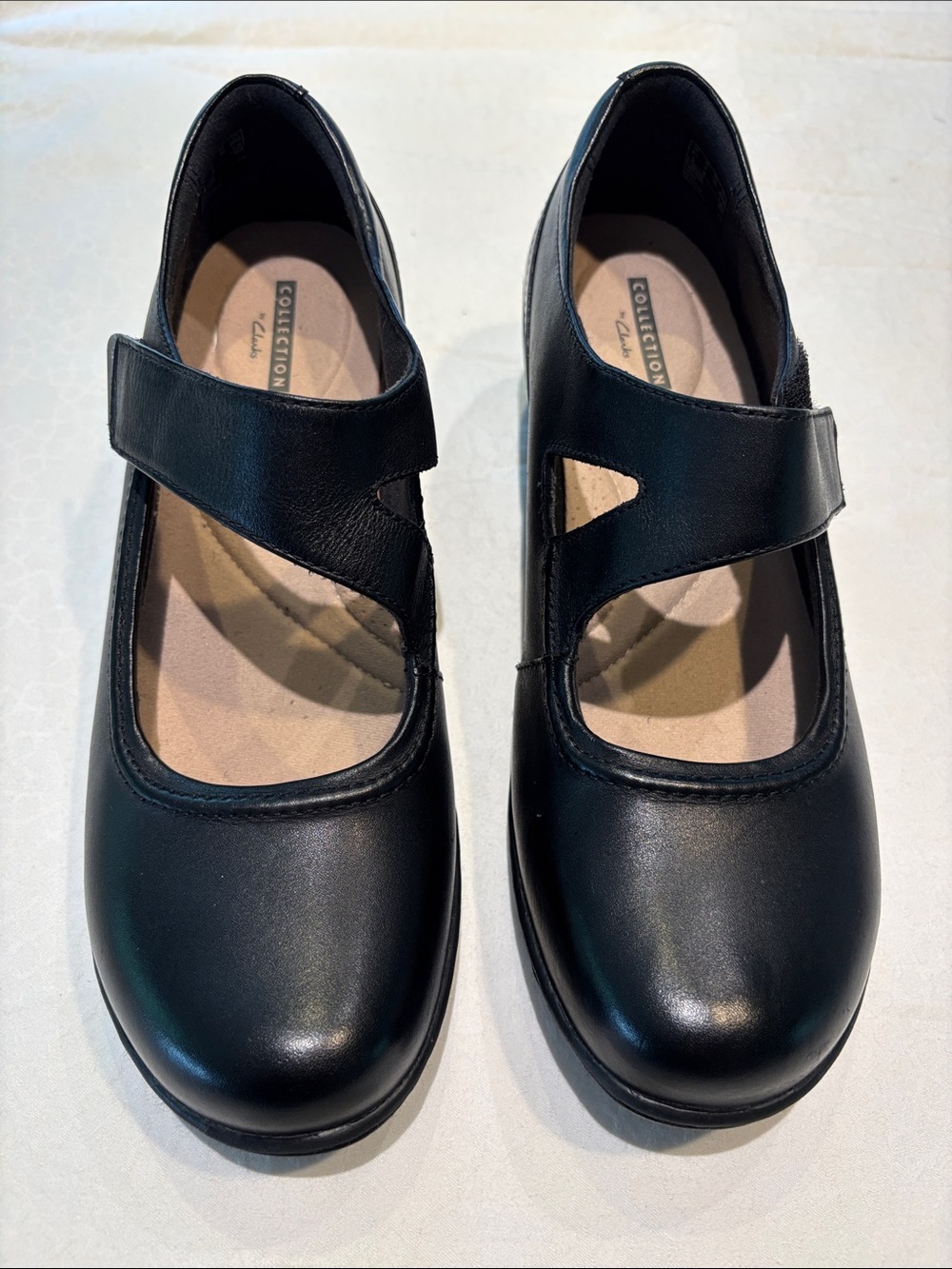 Clarks Black Leather Mary Jane Comfort Flats